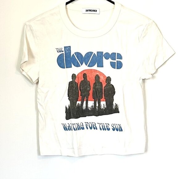 NEW Daydreamer The Doors Waiting For The Sun Crewneck Graphic Shrunken Tee - XS - Picture 2 of 5